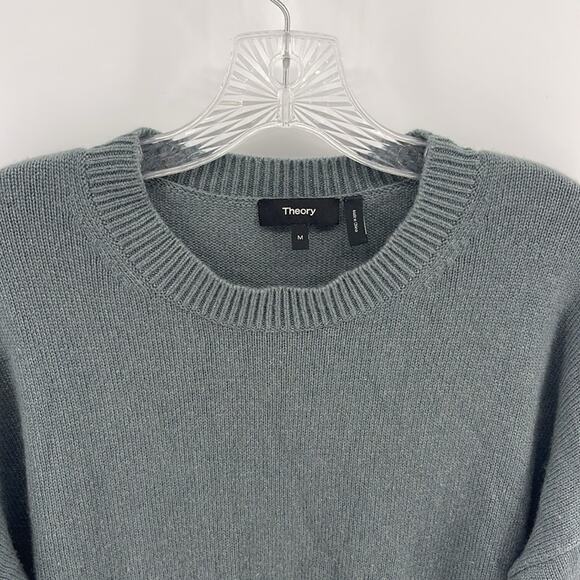 Theory 100% cashmere crewneck knit pullover we sweater sz M - Picture 2 of 6